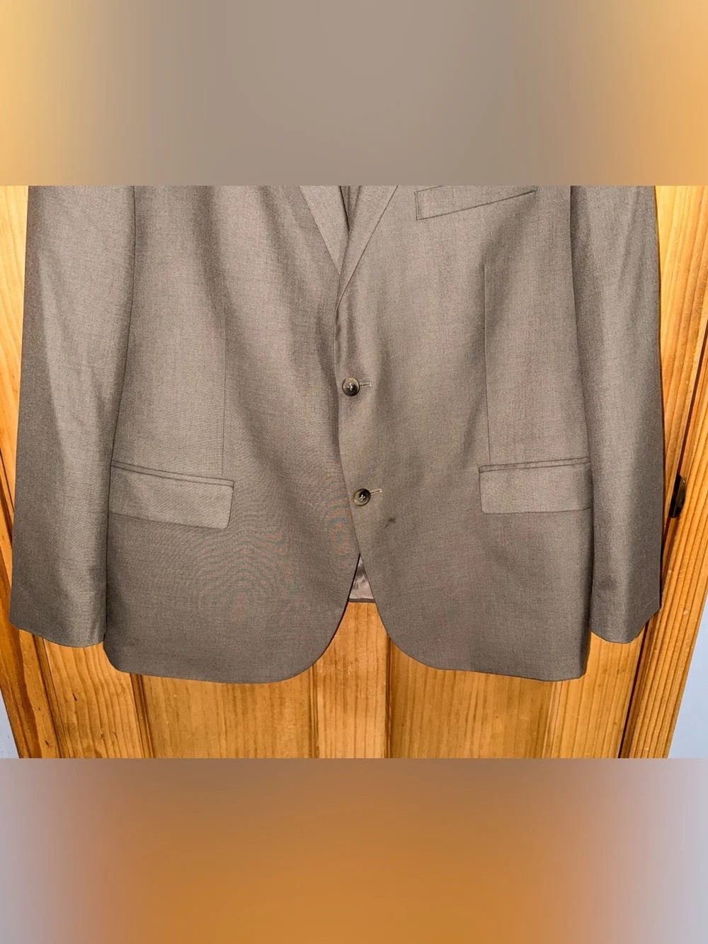 Geoffrey Beene 2 Piece Suit w/2 Button Jacket & Flat Front Pants-Dark Taupe-EC
